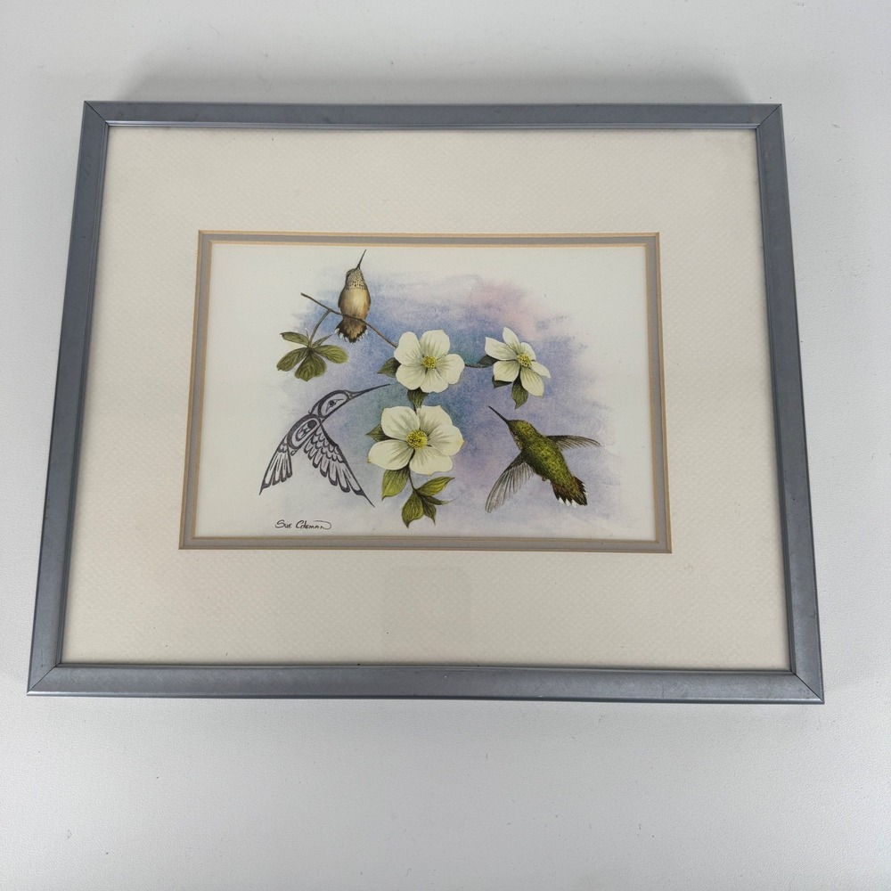 Sue‎ Coleman DOGWOOD AND HUMMINGBIRD Framed Print ISLAND ART